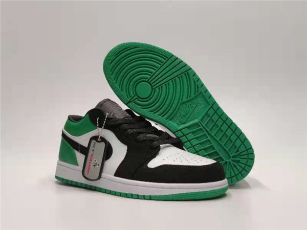 Women's Running Weapon Air Jordan 1 Black/Green Shoes 0118